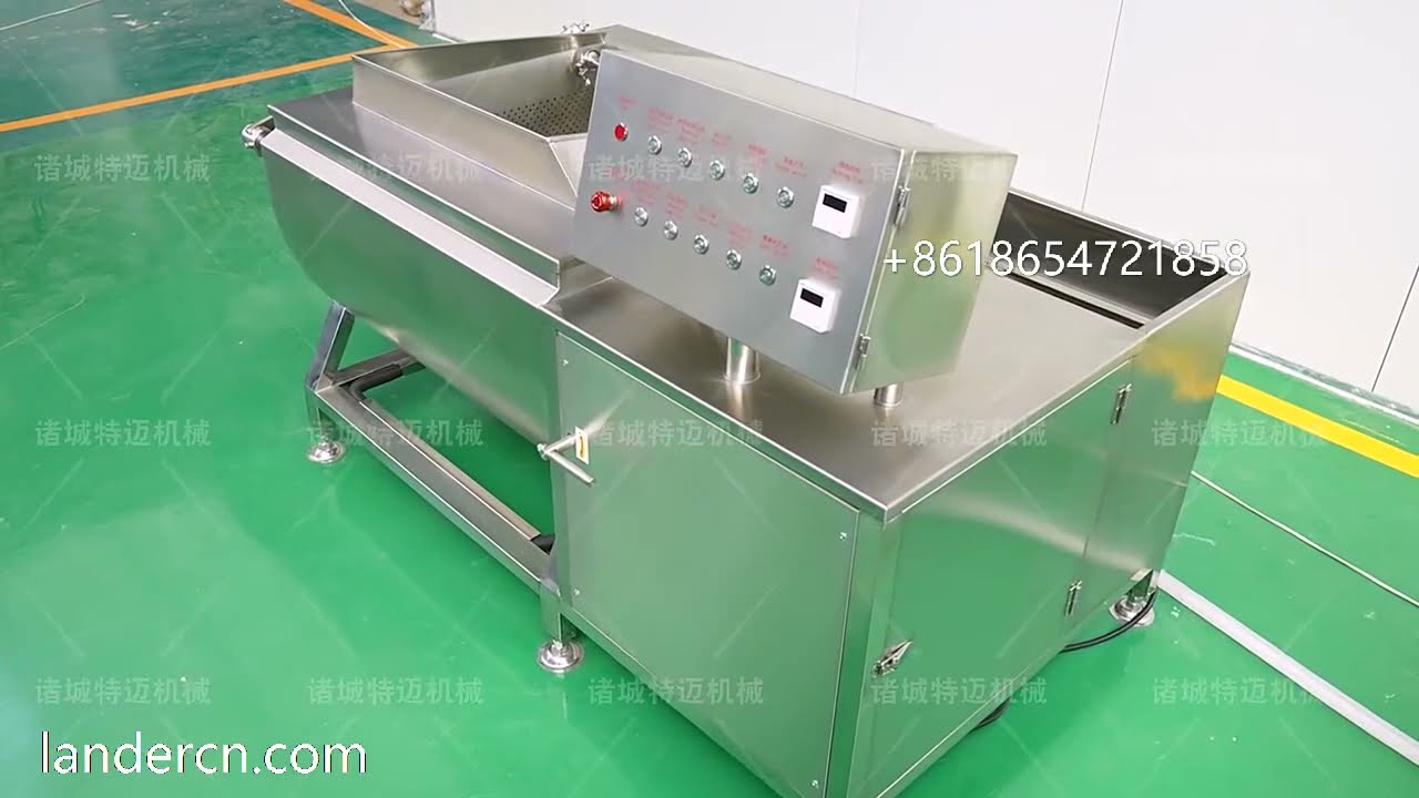 Small bubble washer machine for vegetables, fruits, herbs, and meat products