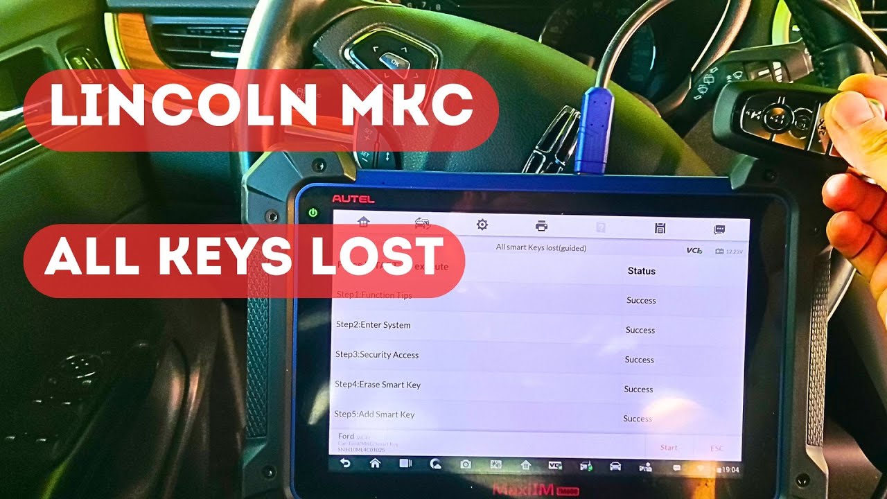 2015-2019 Lincoln MKC all keys lost by Autel IM608. Lincoln MKC key programming by Autel.