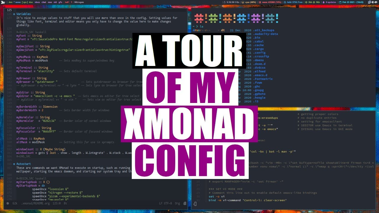 Объясняю все в моей конфигурации XMonad