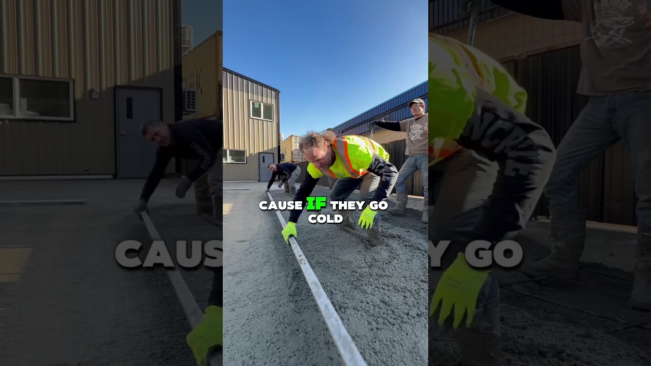 Hot water hack for winter pouring #concrete #construction #landscaping