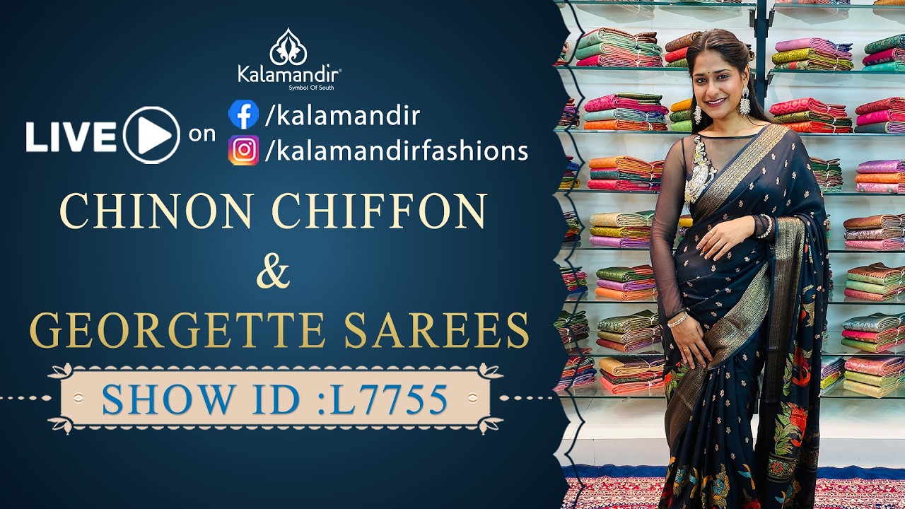 Chinon chiffon and Georgette Sarees @ Flat Price | WhatsApp Number 9852 9852 99 | Kalamandir Sarees