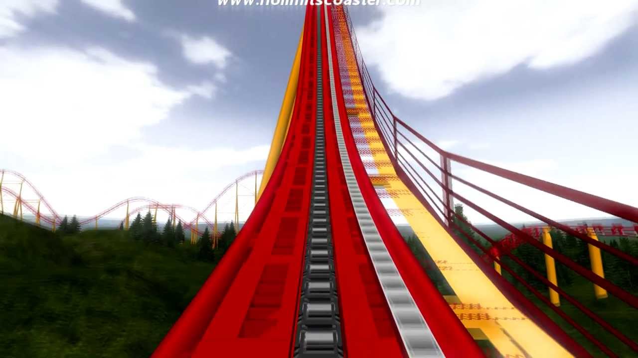 Storm Of Fire Roller Coaster HD No Limits Simulation Intamin Gigacoaster POV Offride [Ingl Rides]