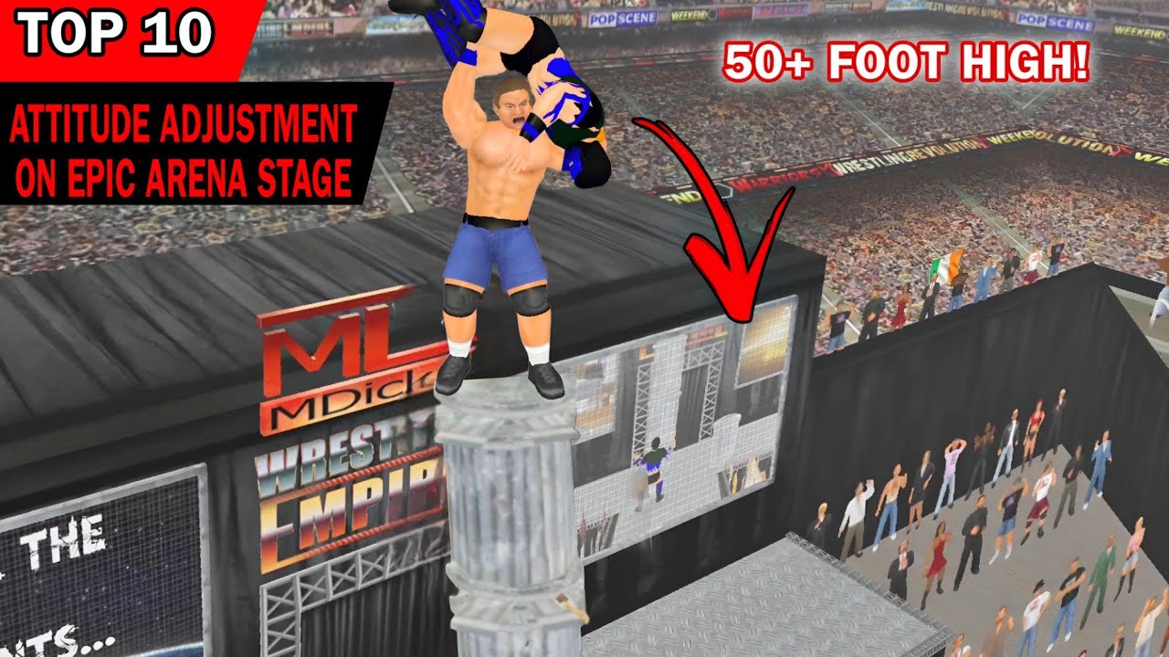 TOP 10 VICIOUS ATTITUDE ADJUSTMENT ON EPIC ARENA STAGE | WRESTLING EMPIRE