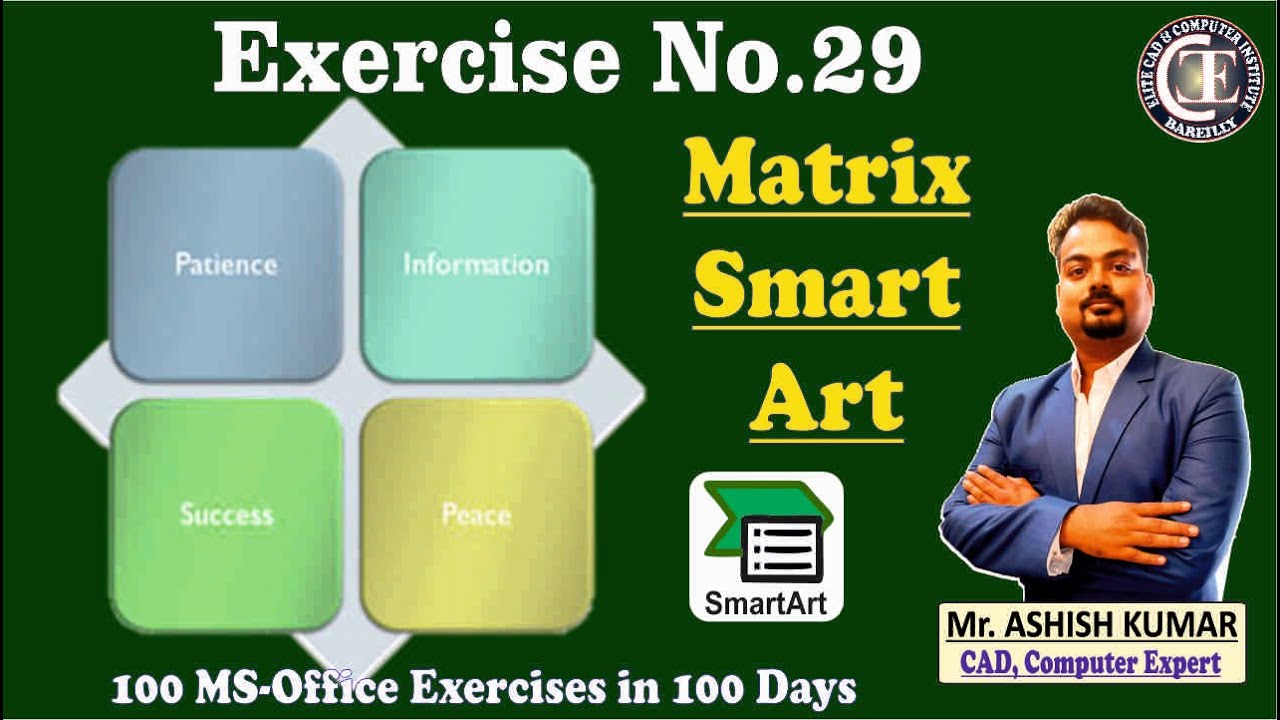 Matrix Smart Art Design || Microsoft Word I  Exercise 29 #smartart #youtube