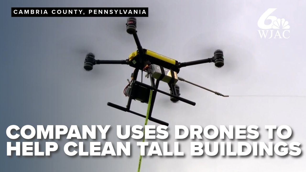 Local power-washing business using drone to clean 'hard-to-reach' buildings