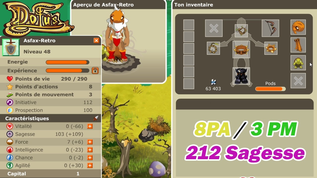 Sadida Fourbe level 48 8PA/3PM  !  Dofus Retro EP9