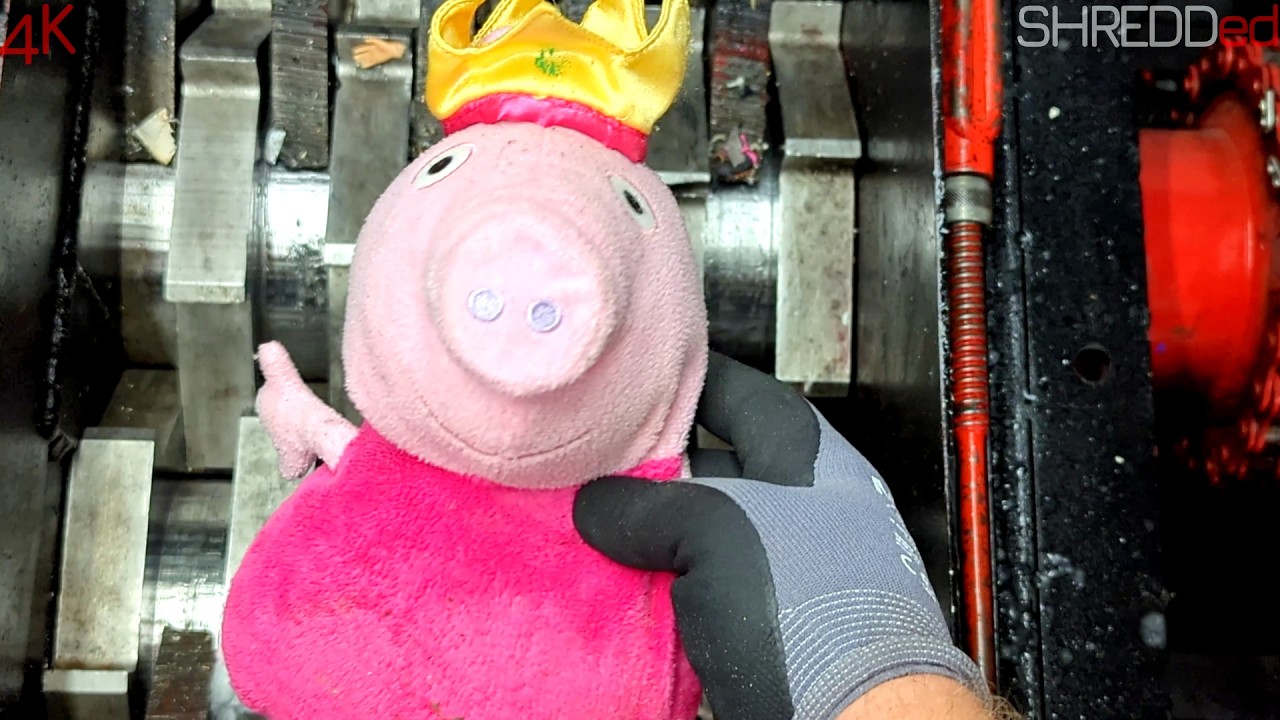 Peppa Pig Vs Industrial Shredder: Will The Squeaker Survive The Brutal Metal Teeth. #asmr  #funny