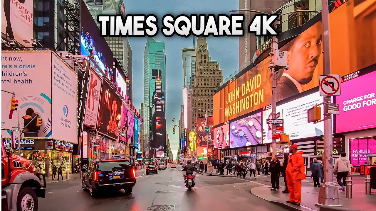New York City 4K🗽Driving Times Square (Sunset)