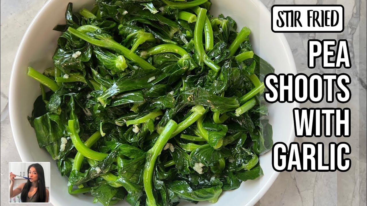 🥬 Stir Fried Pea Shoots with Minced Garlic Recipe (蒜蓉炒豆苗) | Rack of Lam