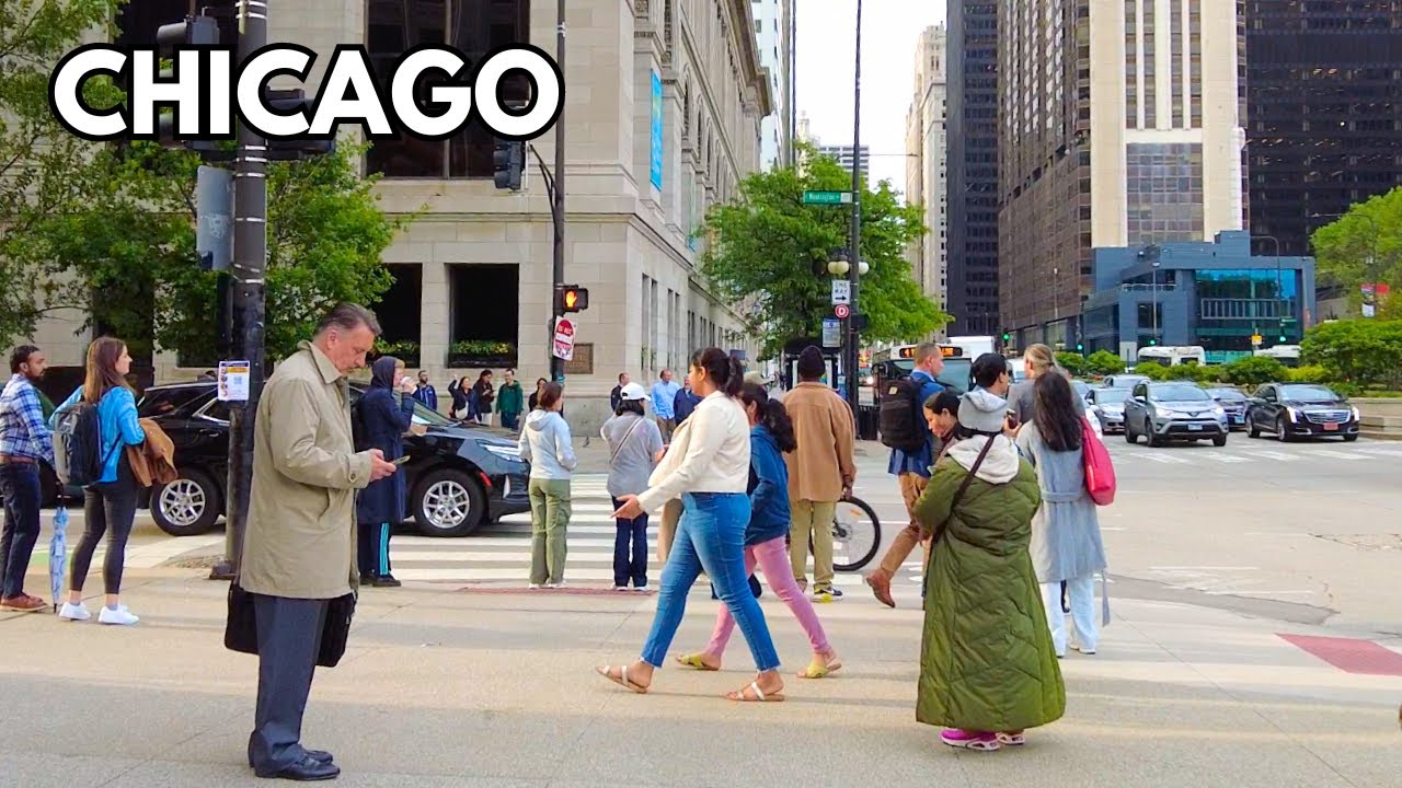 [4K] CHICAGO Walking Tour - Wacker Drive, Jackson Blvd & Michigan Avenue on Tuesday | May 14, 2024 |