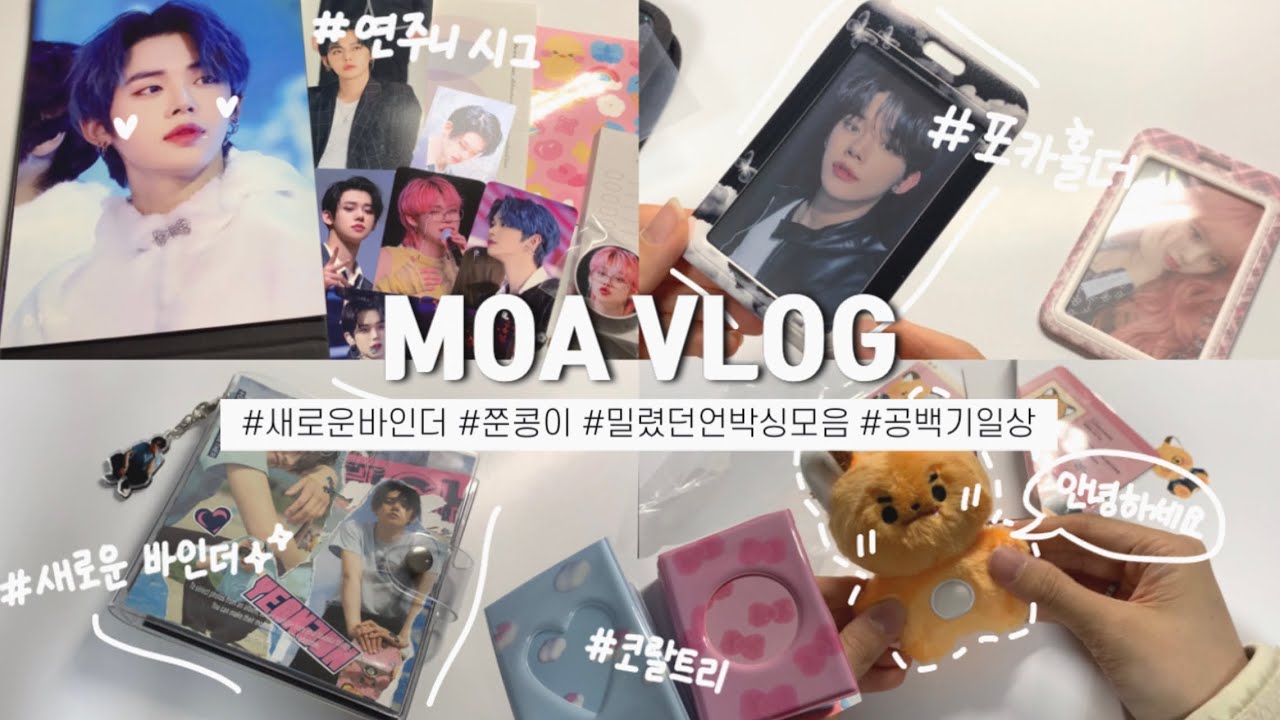 [ 모아로그 ]늦어서 죄송함다..미뤄왔던 깡모음💸 | 2단 바인더 • 포카정리 • 준등기깡 • 미니포카 • 공백기 덕질로그 • 콜렉트북 • moalog • txt unboxing
