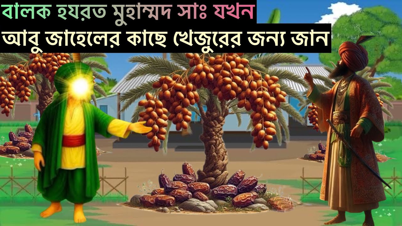 বাল্যক হযরত মুহাম্মদ সাঃ যখন আবু জাহেলের খেজুর বাগানে যান 🌸 | Islamic story #viralvideo  #viral 