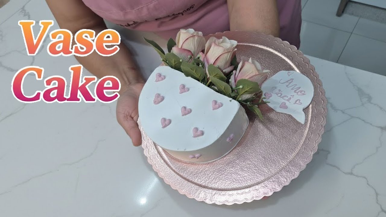 BOLO FLOWER VASE CAKE /O BOLO VIRAL DA GRINGA/APRENDA A FAZER DE UM JEITO FÁCIL@PARIS CAKE DESIGNER