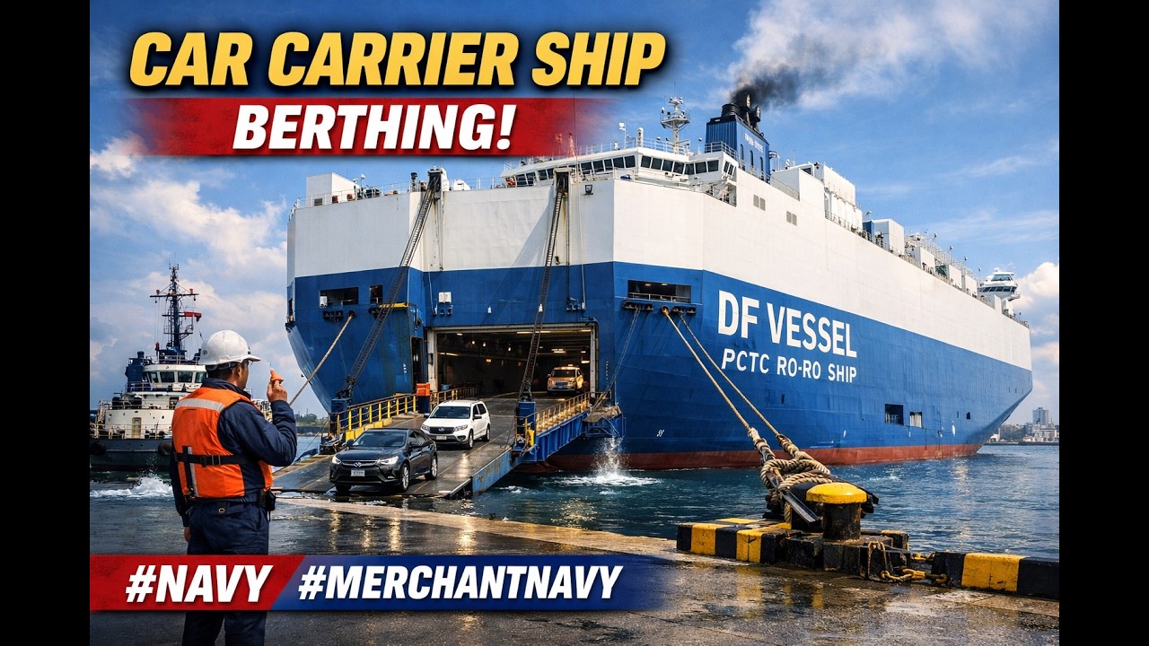 Car Carrier ship Docking at port, roro ship DF vessel PCTC #navy #ship #merchantnavy