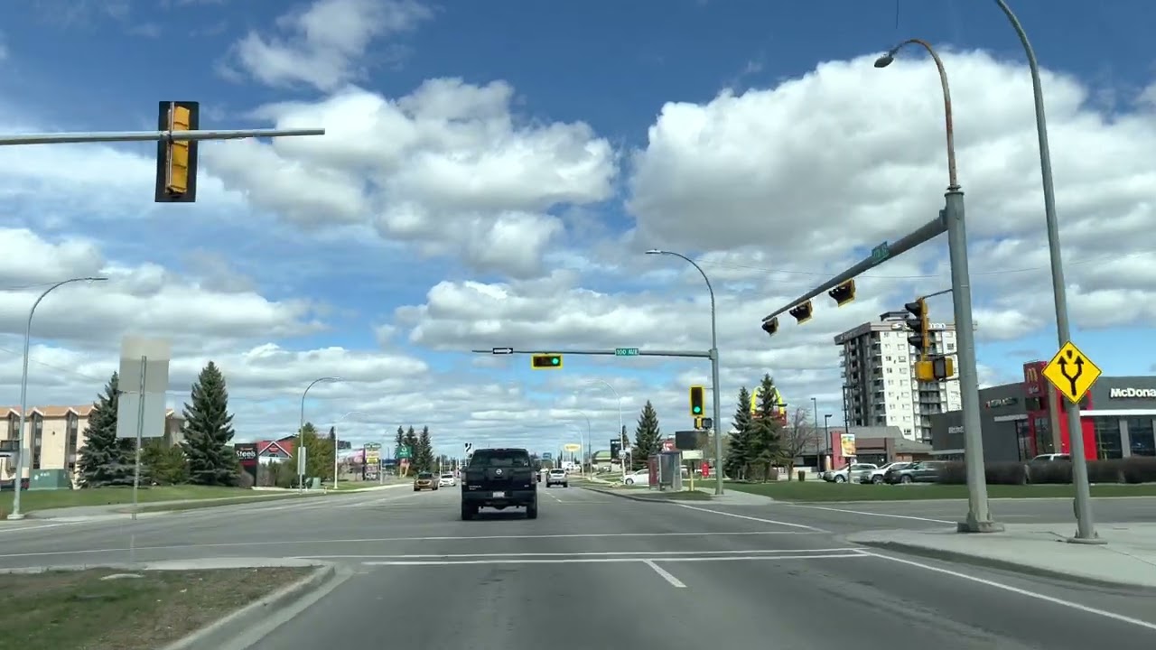 DRIVING 4K EDMONTON RELAXING DAY  AWESOME CLOUDS