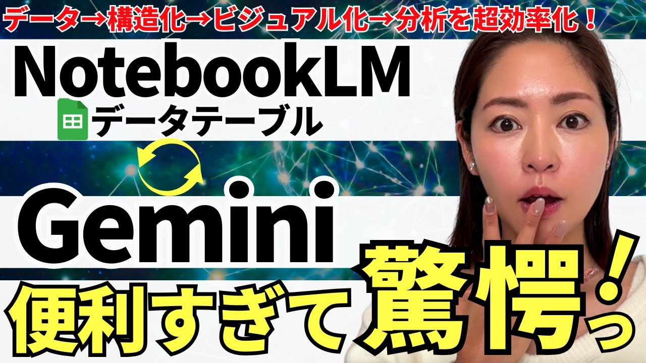 【超使える‼️】「NotebookLM」データテーブルと「Gemini3」で業務の生産性を爆上げする方法（非構造化→構造化→分析）