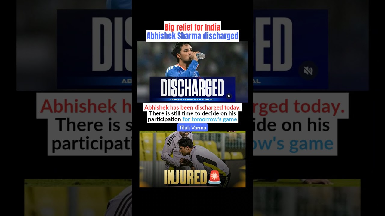 Big relief for IndiaAbhishek Sharma discharged#cricket #abhisheksharma #t20worldcup #suryakumaryadav