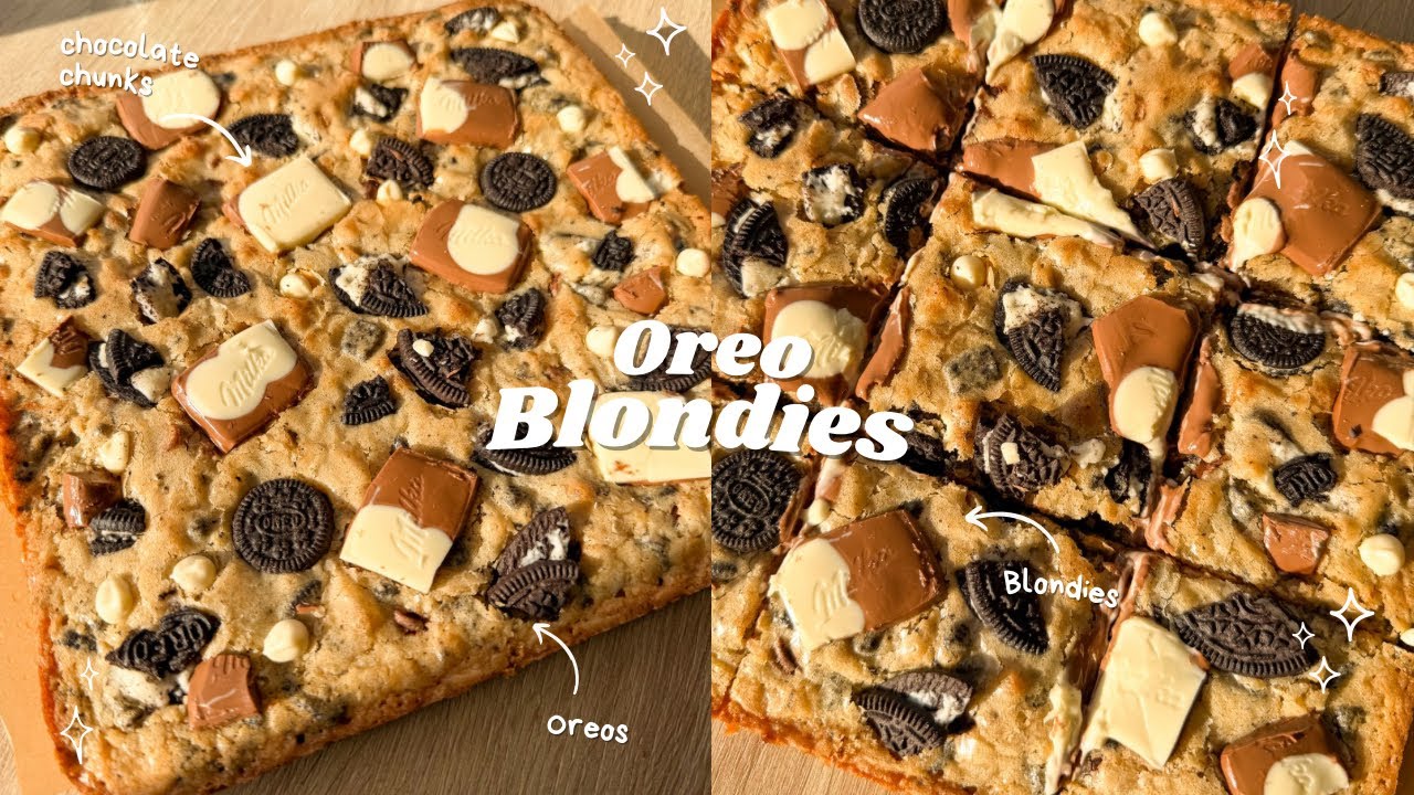 Oreo Blondies 🖤 bake with me 
