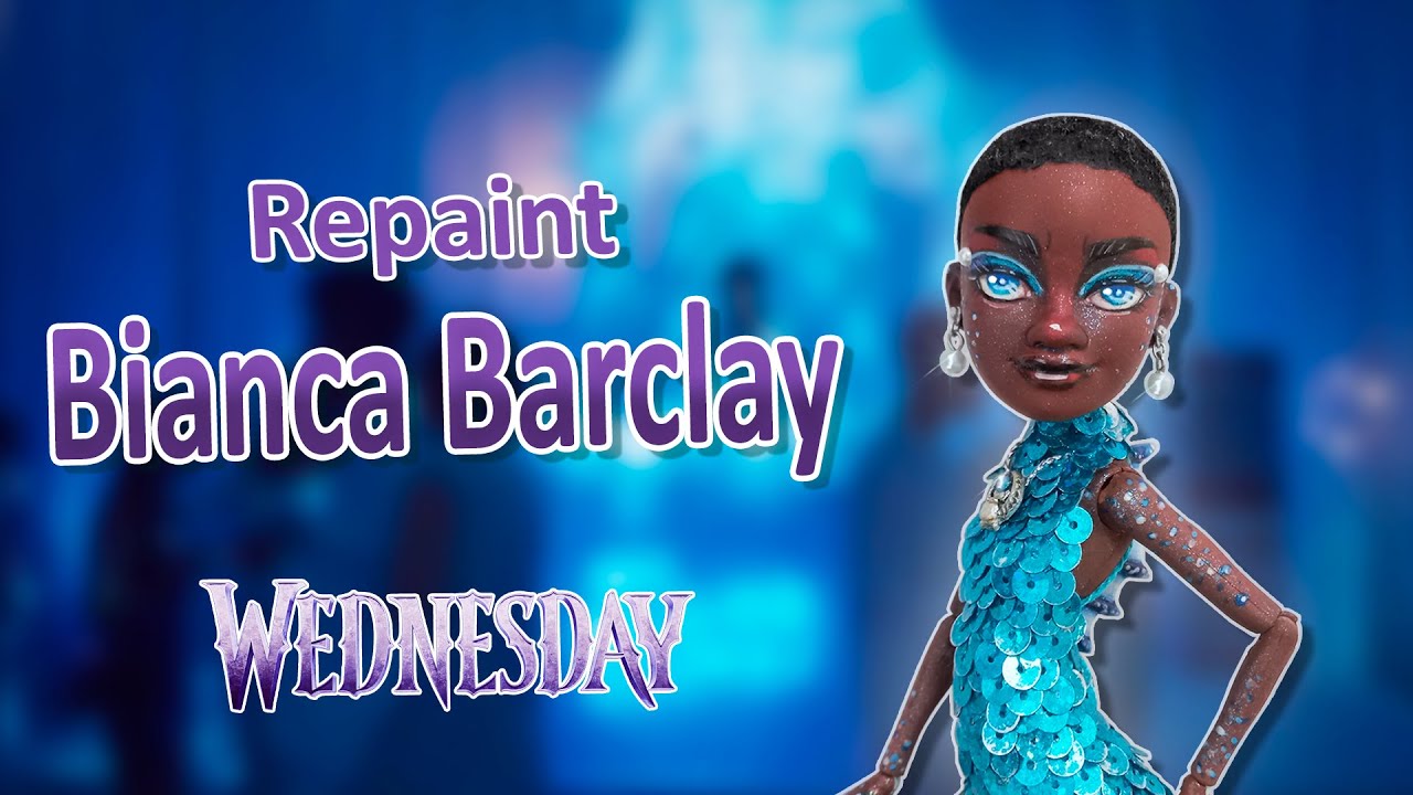 I Make Bianca Barclay From Wednesday | Doll Repaint | Mermay Collab