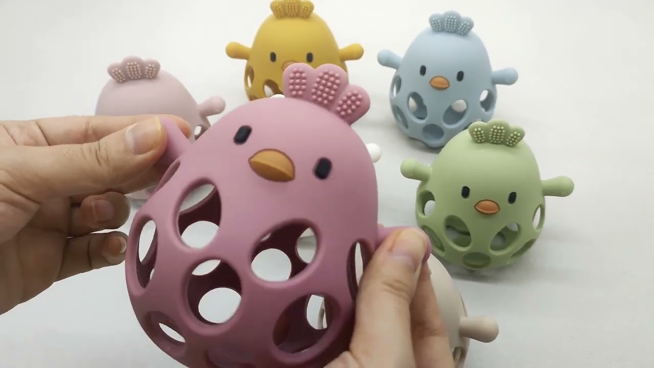 Cute Chick Animal Silicone Teether Rattle Toy l Melikey