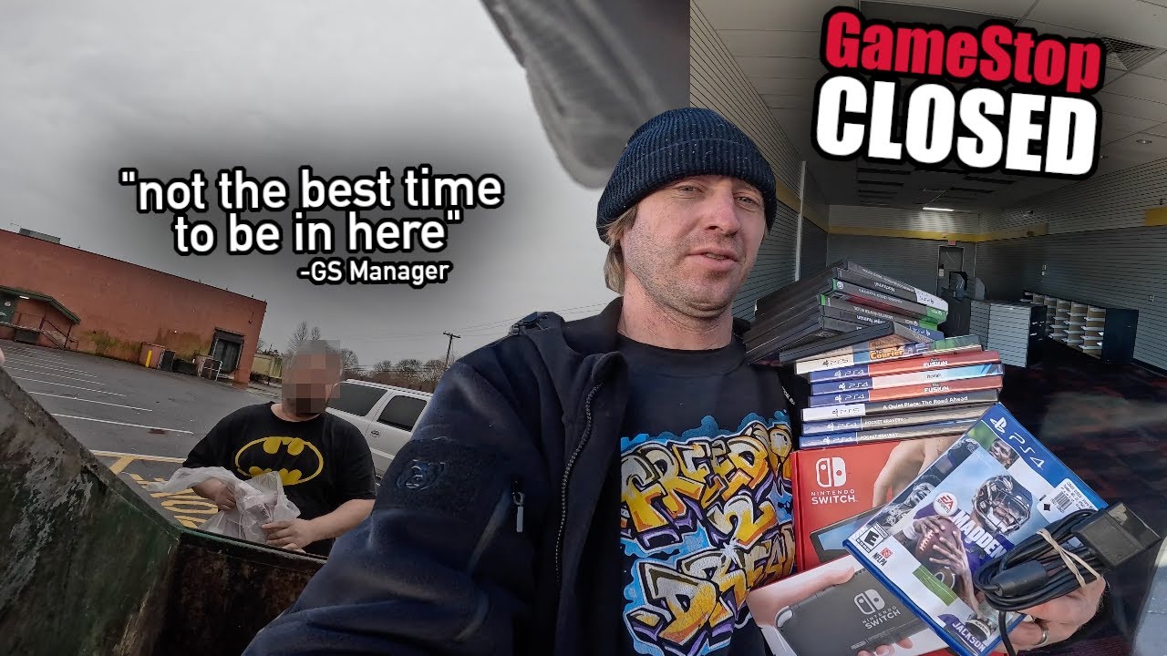 I Got CAUGHT Dumpster Diving at a Closing GameStop