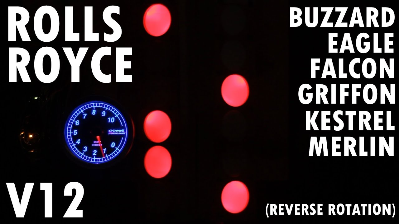 Rolls Royce V12 reverse rotation: Merlin, Griffon, Kestrel etc firing order AudioVisual demo