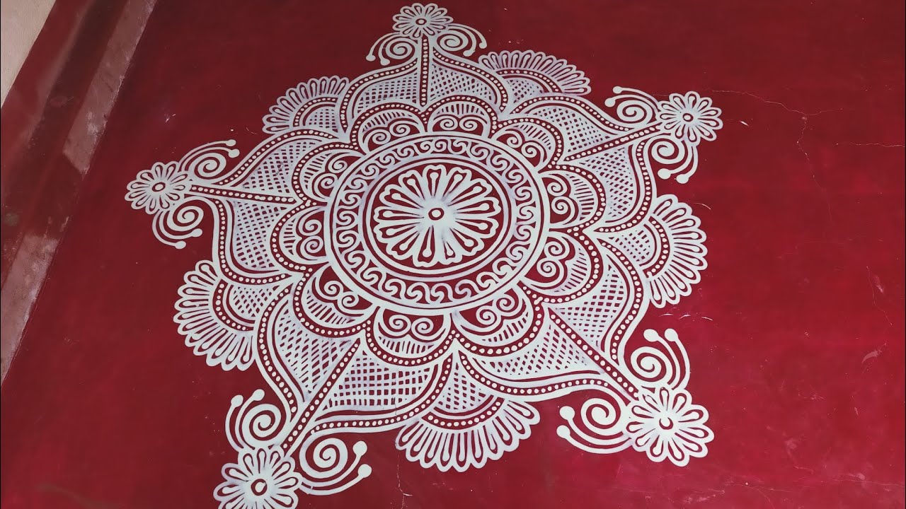 India Traditional Muggulu Design//Trendy Round Alpona Design//Moni Arts & Design