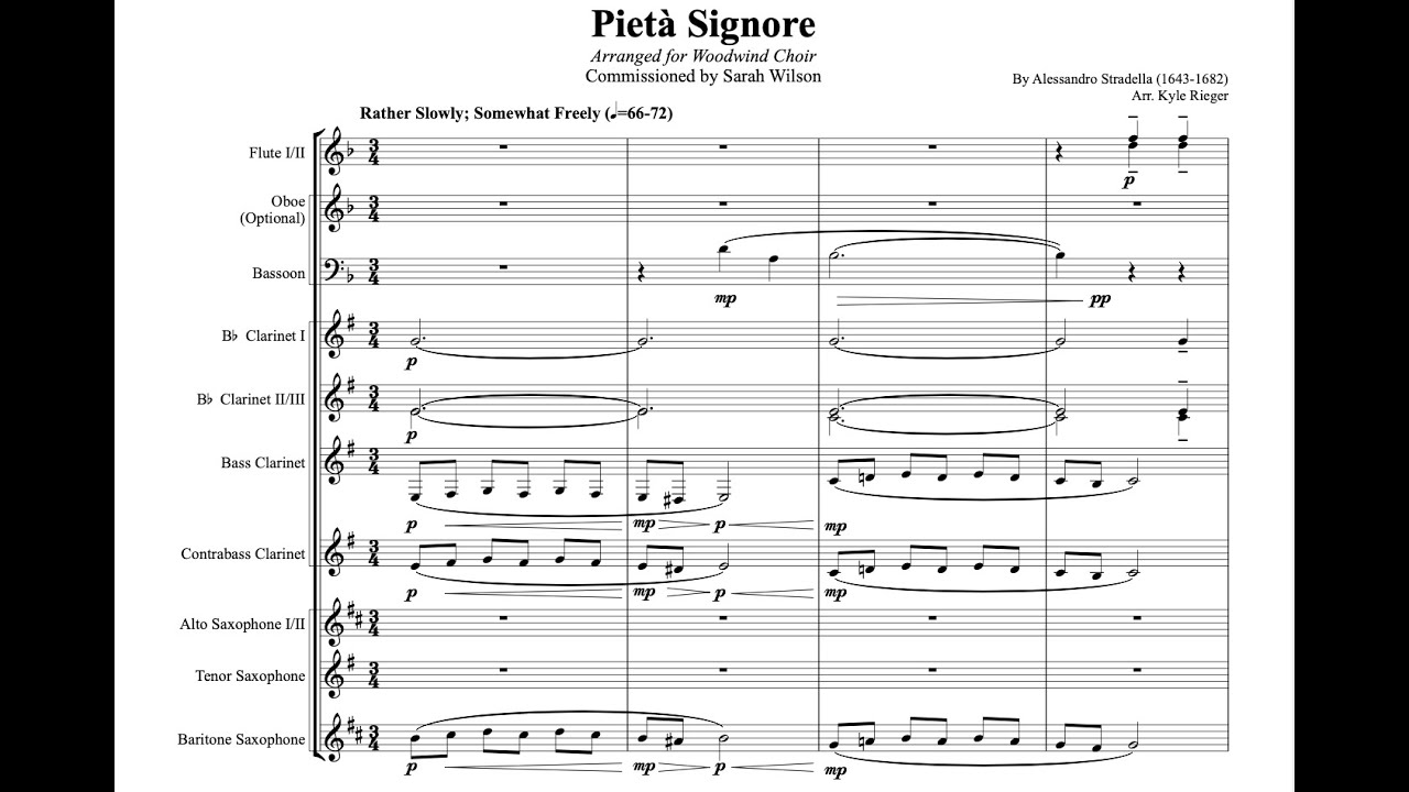 Pieta Signore for Woodwind Choir (Perusal Score)