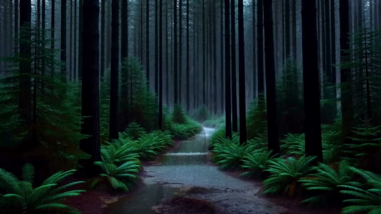 Night Forest Sounds for Sleeping | Dark Forest Rain at Night