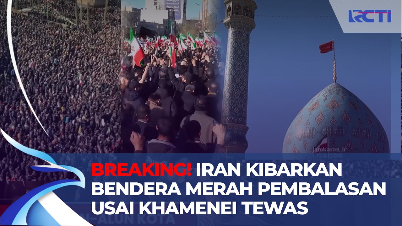 PANAS! Iran Kibarkan Bendera Merah Pembalasan Usai Khamenei Tewas Ancam Balasan Besar