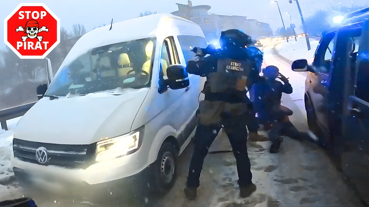 Zatrzymanie Ukraińca i Polaka w Porsche oraz busie. Akcja Straży Granicznej i KAS. STOP PIRAT