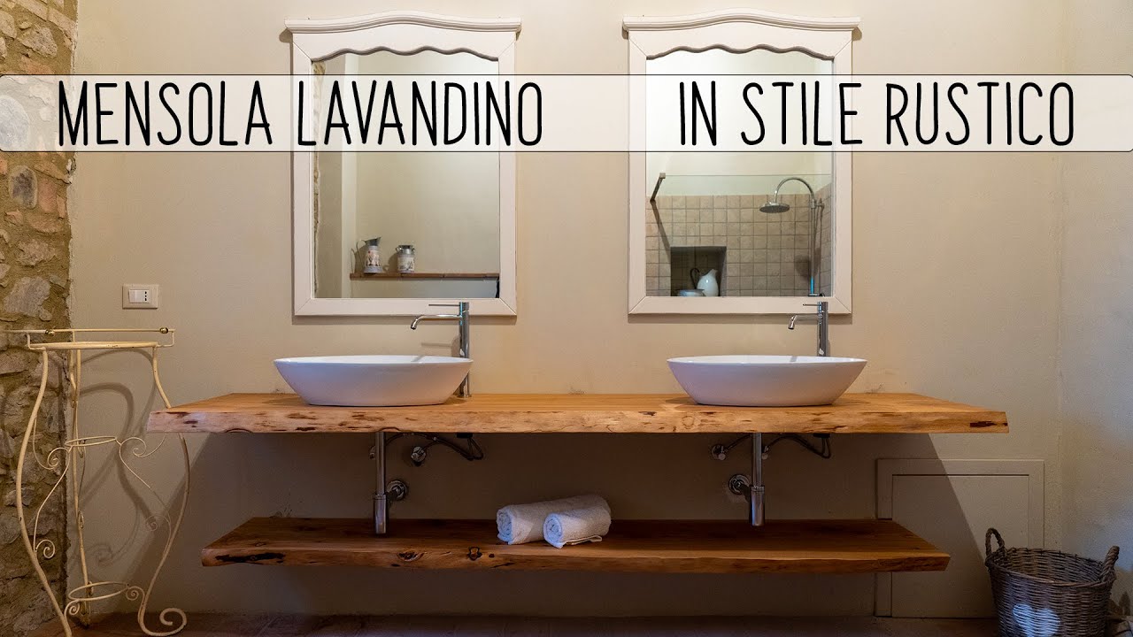 🏚 FAI DA TE 🛠 Mensola in legno Massello RUSTICA per Lavandini Bagno