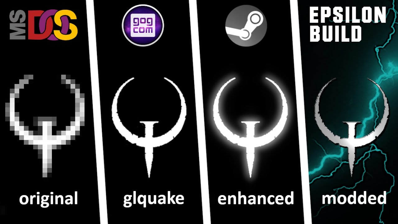 Quake I DOS vs glquake vs Steam vs Epsilon Build mod Comparison