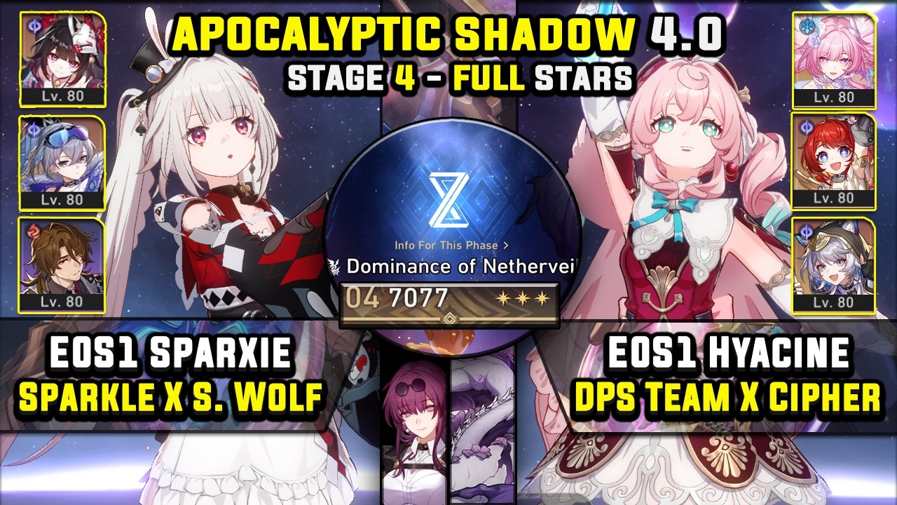 E0 Sparxie Carry W/ Sparkle & E0 Hyacine Carry (3 Stars) Apocalyptic Shadow 4 Honkai Star Rail 4.0