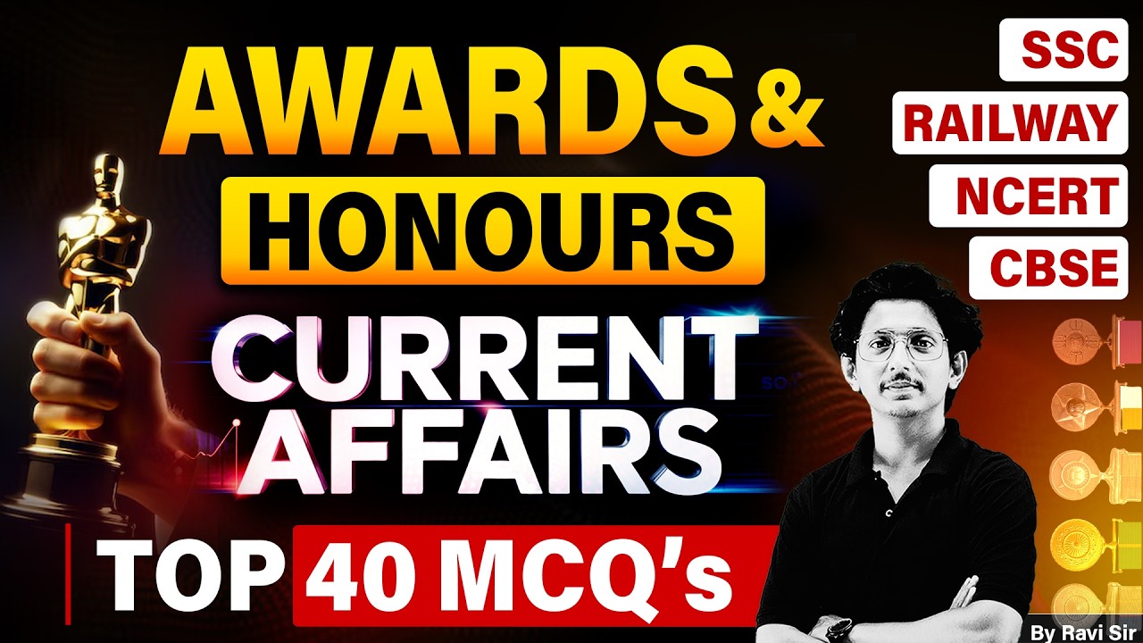 Current Affairs 2026 Awards & Honours | Awards & Honours Current Affairs 2026 | By Ravi Sir