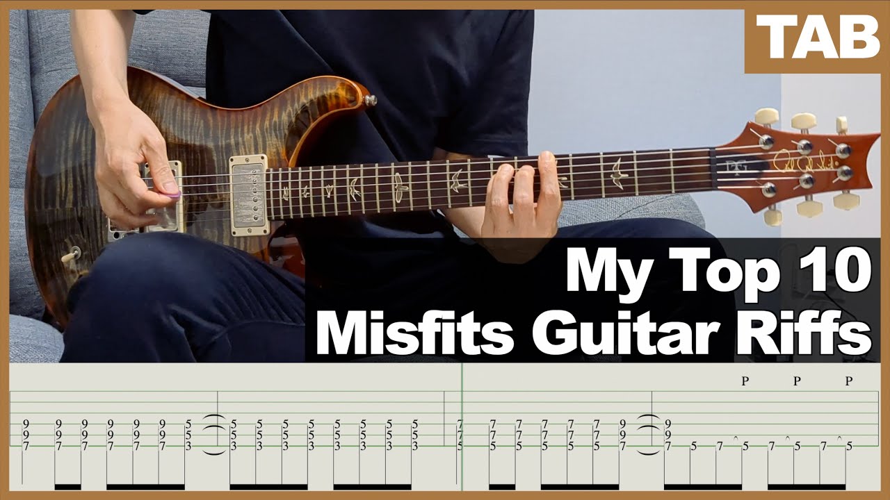 My Top 10 Misfits Guitar Riffs | Guitar Tab Tutorial