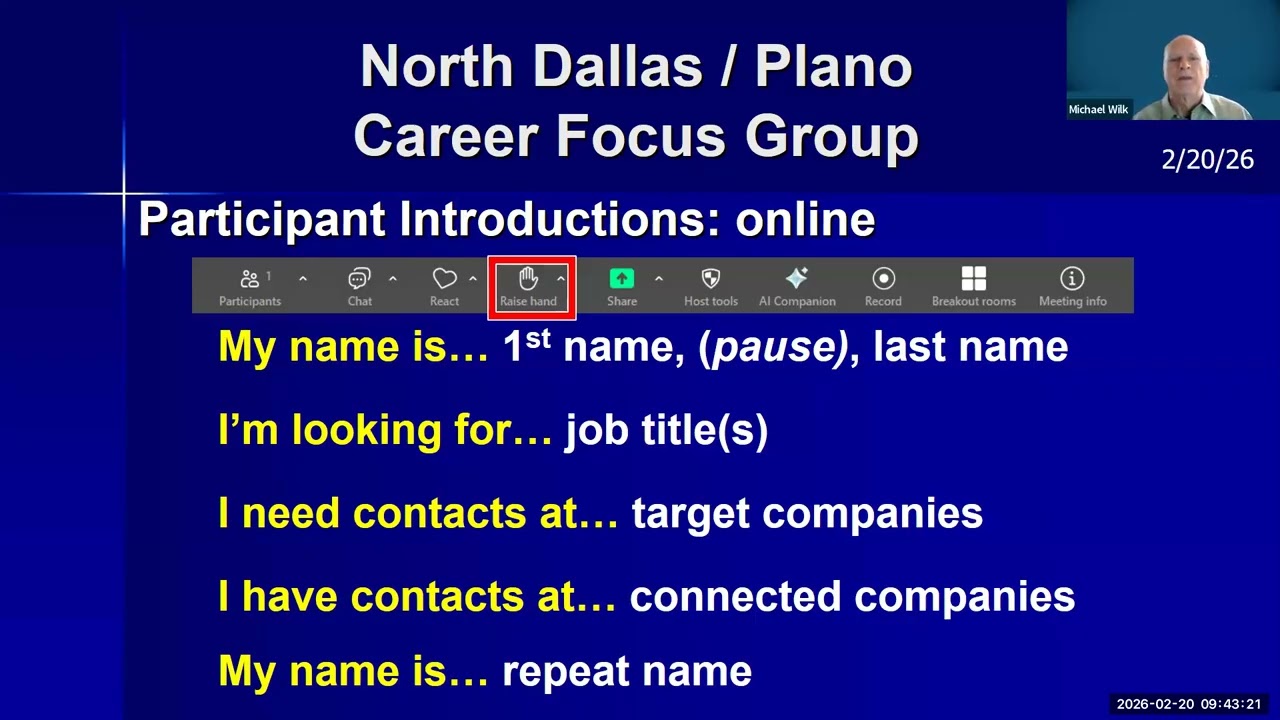 North Dallas / Plano Career Focus Group - 2/20/26 - “Finding Greener Pastures...