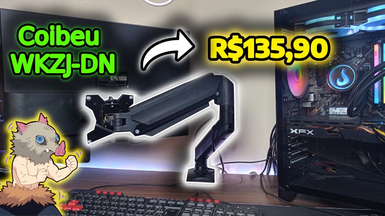 O MELHOR Suporte de Monitor com Braço articulado Custo Beneficio - Coibeu ‎WKZJ-DN Montagem 