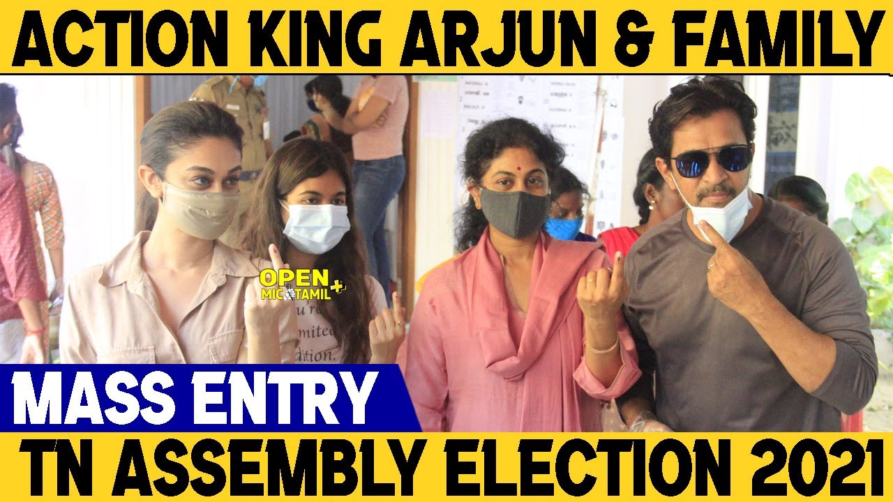 Action King Arjun & Family  Casted Their Votes || TN Assembly Election 2021 || OpenmicTamil
