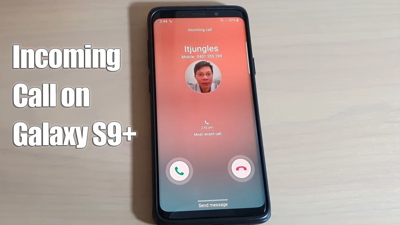 Galaxy S9+: входящий вызов с рингтоном Over the Horizon
