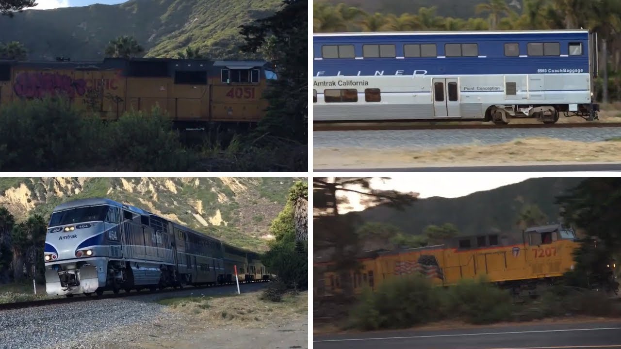 Surfliner Trains in Ventura! (Part 2) ~ Feat. 90208, UP, Dome Car, & Great Horn Shows