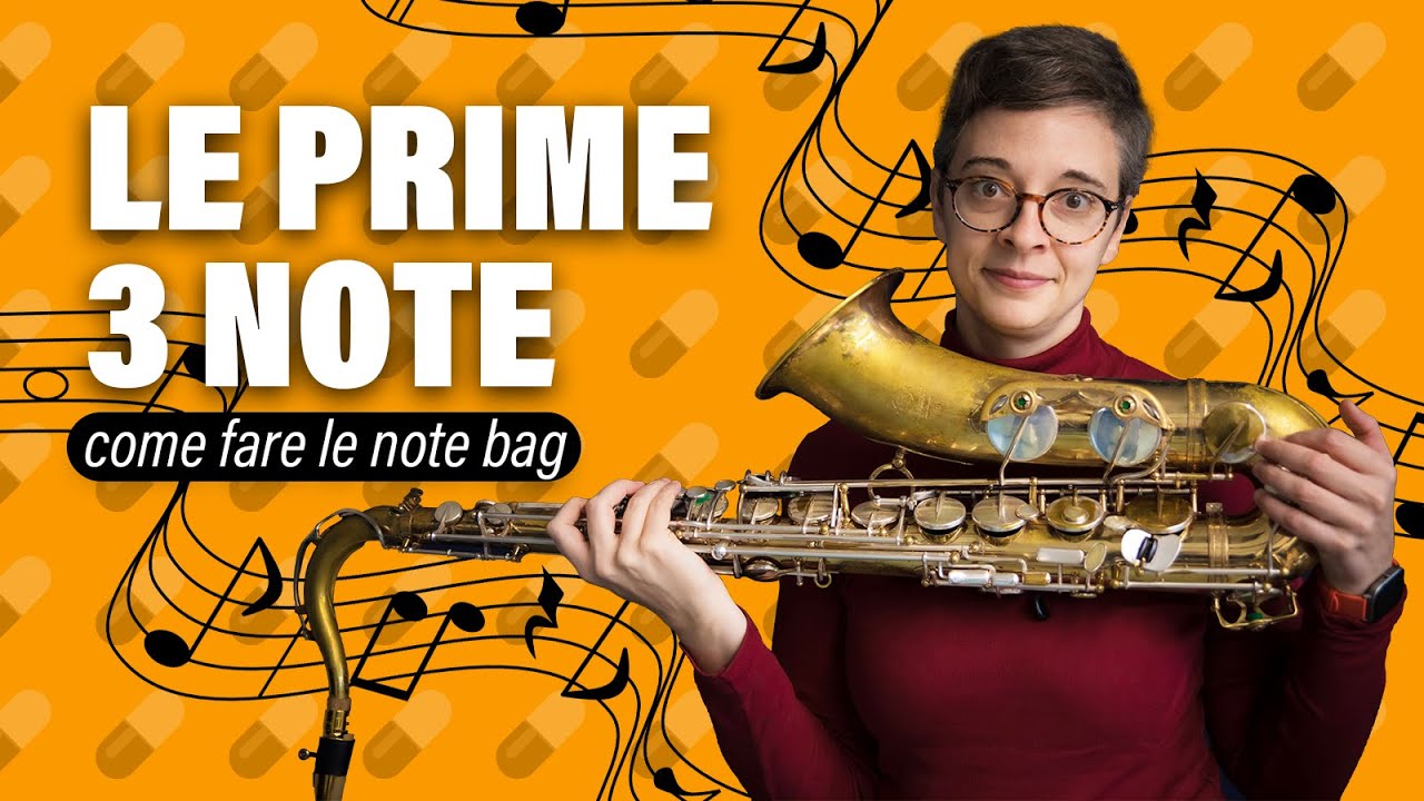 Le PRIME 3 NOTE col SASSOFONO ➡️ come fare le note BAG Esercizi per sax con PDF
