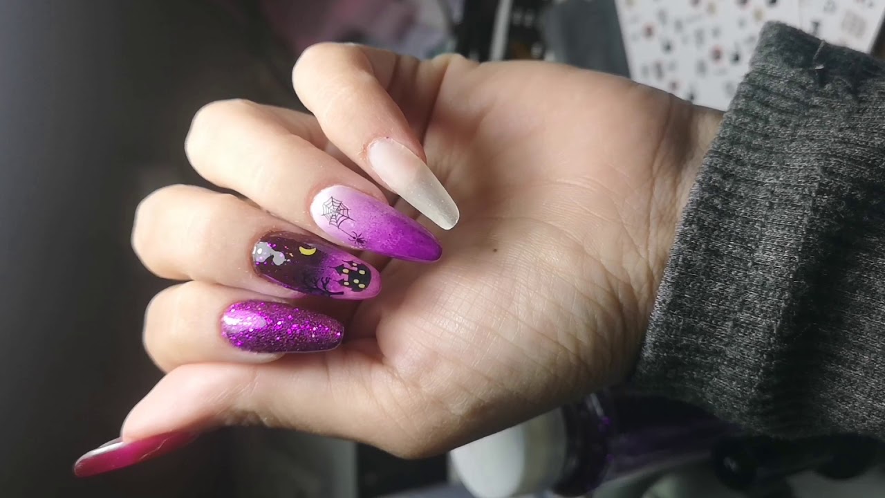 Unghie halloween no problem! Nail art con decori Halloween water decal.