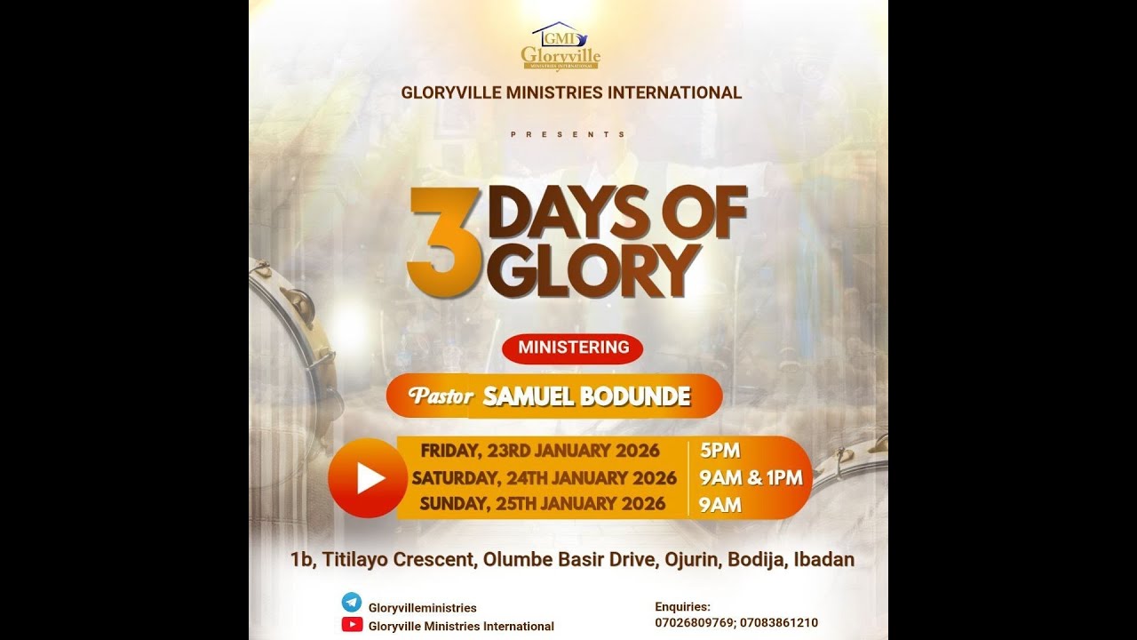 The God Covenant I - 3 Days of Glory (Day 1) Pastor Samuel Bodunde || Jan 23, 2026.