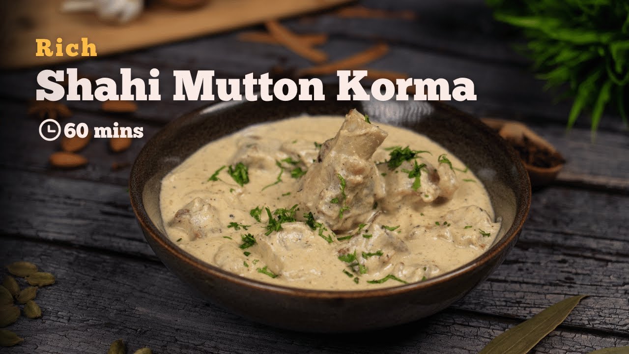 Rich Shahi Mutton Korma |  White Mutton Korma | Mutton Kurma | Cookd