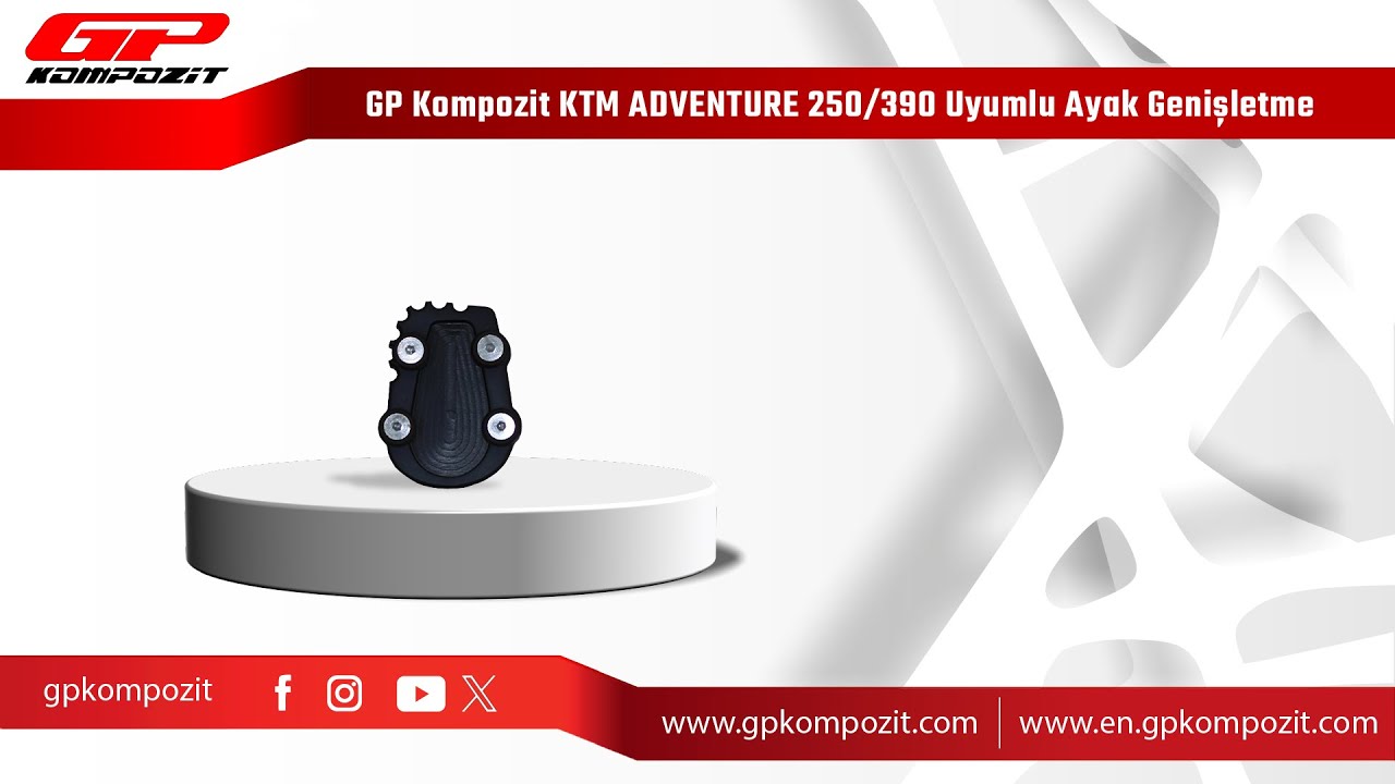 GP Kompozit KTM 250 / 390 Adventure 2020-2024 Uyumlu Ayak Genişletme Montajı