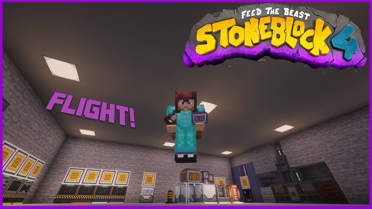 FTB Stoneblock 4 - Эпизод 12 - Полёт! Беспроводной AE!