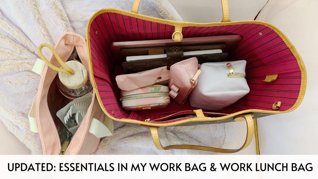 ESSENTIALS IN MY WORK BAG & WORK LUNCH BAG | UPDATED