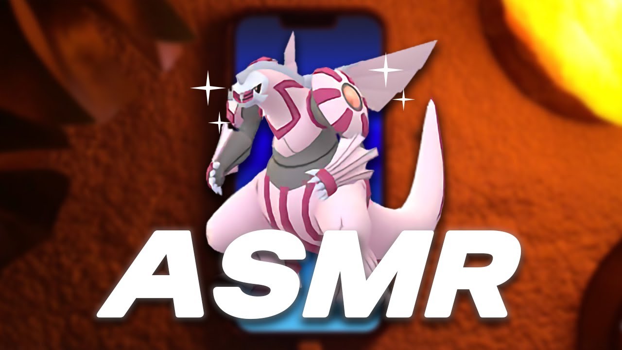 ASMR Pokemon Go Raiding for Shiny Palkia - Gameplay with Whispering and Coffee