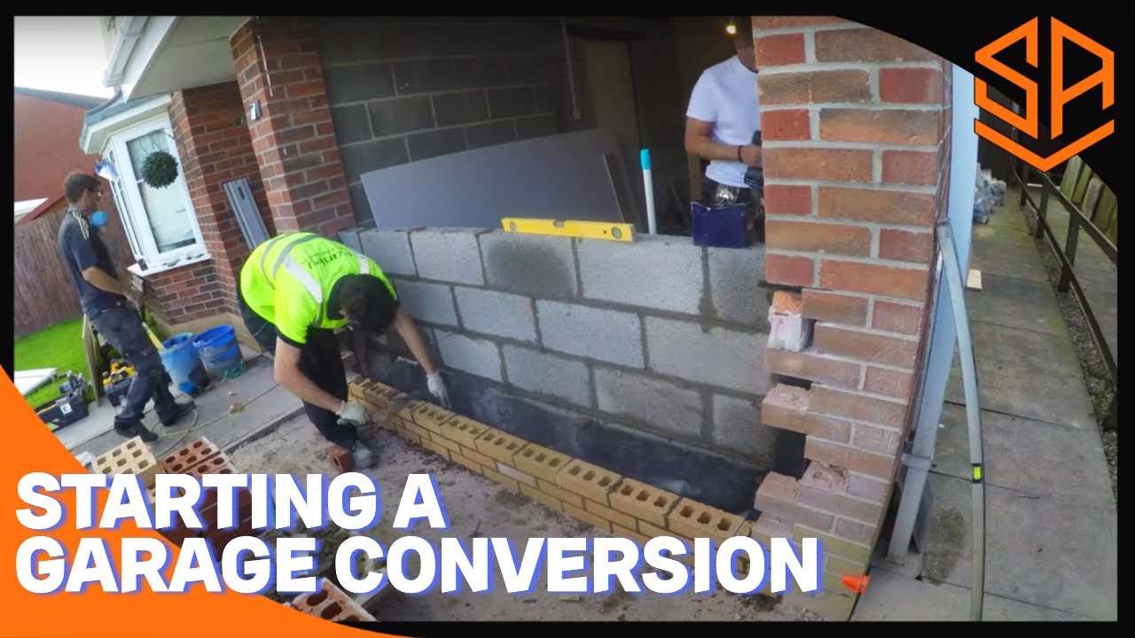 BRICKLAYING...GARAGE CONVERSION PART 1...TOOTHING OUT AND STARTING BRICK AND BLOCKWORK